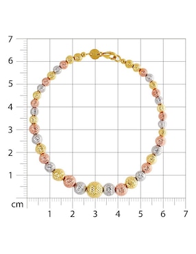 Pulsera Joyerías Bizzarro de oro florentino 14 k con acabado brillante