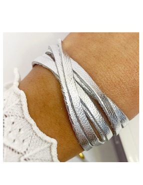 Pulsera Vangania de cuero con acabado esmaltado