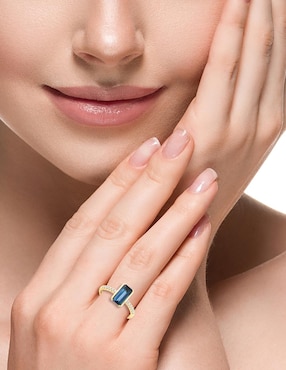 Anillo cuadrado Effy Effy 14 k de oro diamante brillante
