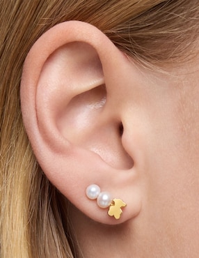 Piercing de oso Tous Sweet Dolls de oro 18 k con acabado brillante perla