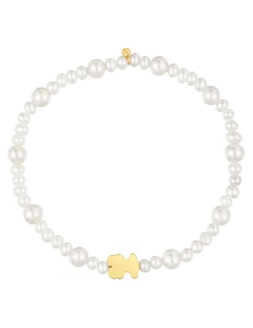 Pulsera Tous de oro amarillo con perla 18 k Sweet Dolls con acabado brillante