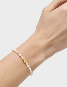Pulsera Tous de oro amarillo con perla 18 k Sweet Dolls con acabado brillante