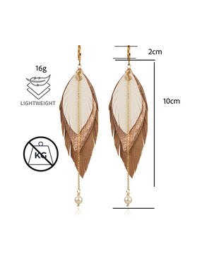 Aretes largos de pluma Vangania