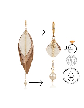 Aretes largos de pluma Vangania