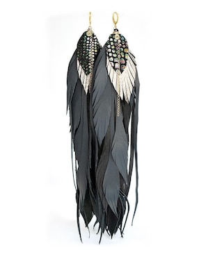 Aretes largos de Pluma vangania