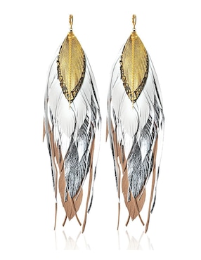 Aretes largos de pluma vangania