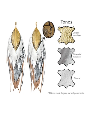 Aretes largos de pluma vangania
