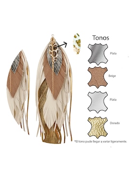 Aretes largos de pluma vangania