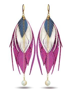Aretes largos de pluma Vangania