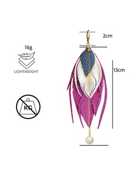 Aretes largos de pluma Vangania