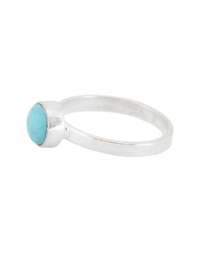 Anillo circular Teresa Díaz Joyería Mexicana Destellos de la Tierra P 925 de plata turquesa brillante