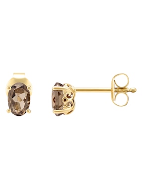 Broqueles Cristal Joyas de oro amarillo 14 K cuarzo
