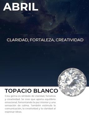 Broqueles Cristal Joyas de oro blanco 14 K topacio y diamante