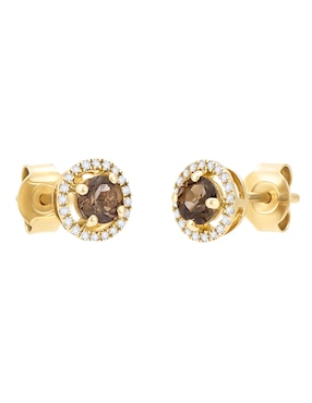 Broqueles Cristal Joyas de oro amarillo 14 cuarzo
