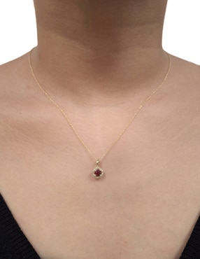 Collar con dije Cristal Joyas de oro amarillo 14 K