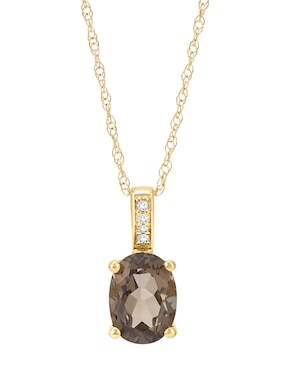 Collar con dije ovalado Cristal Joyas de oro amarillo 14 K