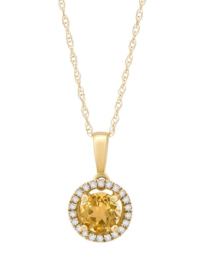 Collar con dije Cristal Joyas de oro amarillo 14 K