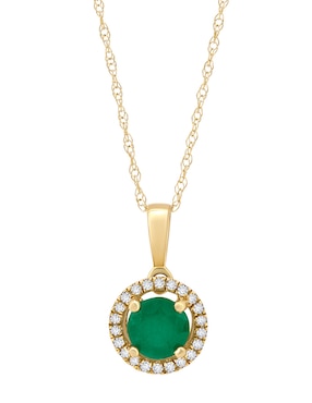 Collar con dije Cristal Joyas de oro amarillo 14 K