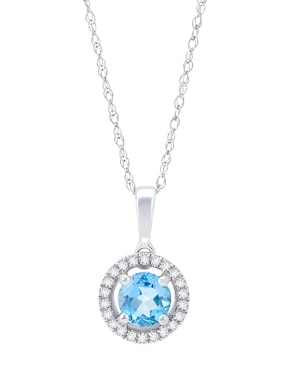 Collar con dije Cristal Joyas de oro blanco 14 K