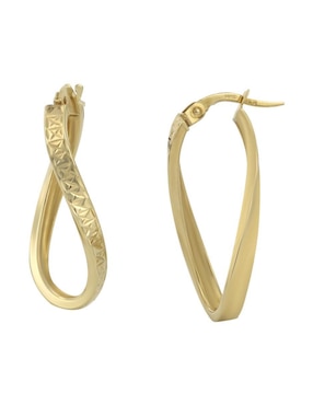 Arracadas Cristal Joyas de oro 14 k con acabado diamantado