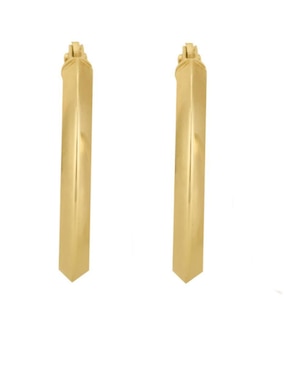 Arracadas redondas Cristal Joyas de oro 14 k con acabado liso