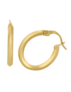Arracadas redondas Cristal Joyas de oro 14 k con acabado liso