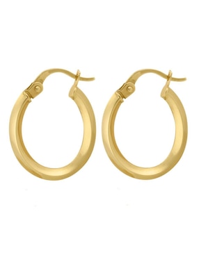 Arracadas redondas Cristal Joyas de oro 14 k con acabado liso
