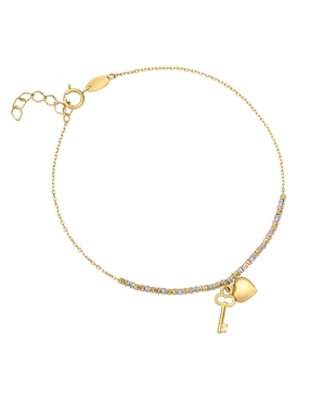 Pulsera Cristal Joyas de oro florentino 14 k con acabado
