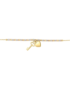 Pulsera Cristal Joyas de oro florentino 14 k con acabado