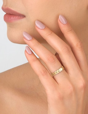 Anillo de cadena Cristal Joyas 14 k de oro amarillo brillante
