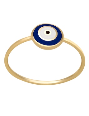 Anillo de ojo Cristal Joyas 14 k de oro amarillo brillante