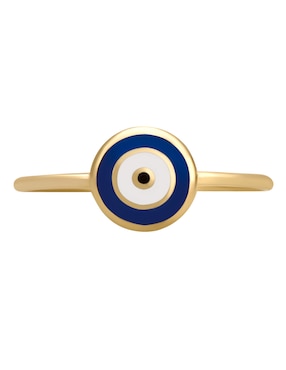 Anillo de ojo Cristal Joyas 14 k de oro amarillo brillante