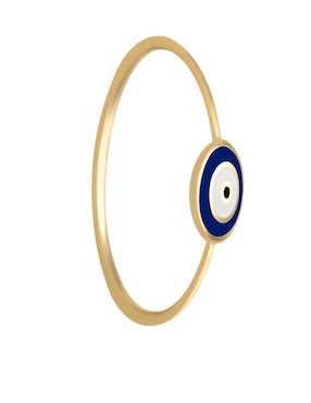 Anillo de ojo Cristal Joyas 14 k de oro amarillo brillante