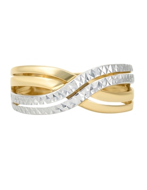 Anillo Cristal Joyas 14 k de oro amarillo brillante