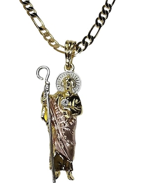 Collar con dije San Judas Tadeo Limerence By Claudia Herrera de oro laminado 14 K
