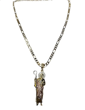 Collar con dije San Judas Tadeo Limerence By Claudia Herrera de oro laminado 14 K