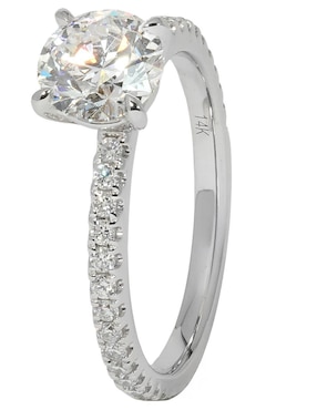 Solitario de oro blanco 14 k Smiling Rocks Pave Petite