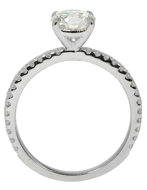 Solitario de oro blanco 14 k Smiling Rocks Pave Petite