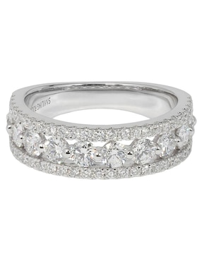 Churumbela de oro blanco 14 k Smiling Rocks Wide Bands
