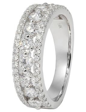 Churumbela de oro blanco 14 k Smiling Rocks Wide Bands
