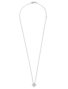 Collar con dije de flor Smiling Rocks Flora de oro blanco 14 K