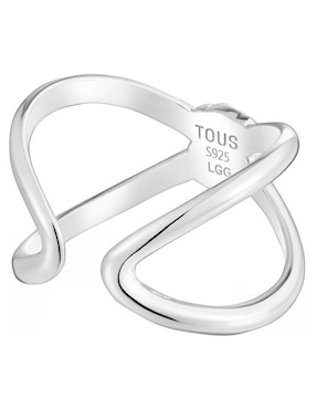 Anillo circular Tous Icon Color LGG. Oso P 925 de plata vermeil rubí brillante