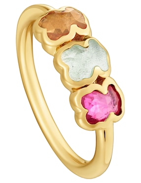 Anillo de oso Tous Icon Color LGG P 925 de plata rubí y zafiro brillante