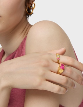 Anillo de oso Tous Icon Color LGG P 925 de plata rubí y zafiro brillante