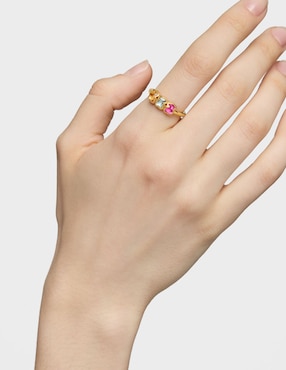 Anillo de oso Tous Icon Color LGG P 925 de plata rubí y zafiro brillante