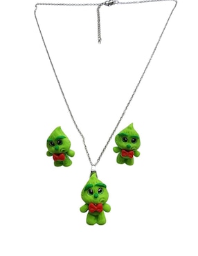 Aretes y collar Limerence by Claudia Herrera Grinch Navidad de plata P925
