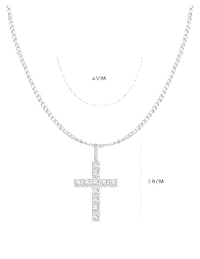 Collar con dije de cruz Clepsidra de plata P 925