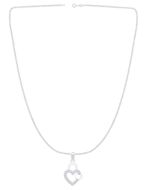 Collar con dije de corazón Clepsidra de plata P 925