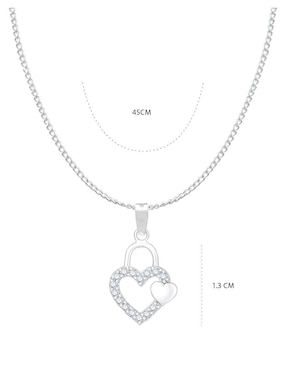 Collar con dije de corazón Clepsidra de plata P 925