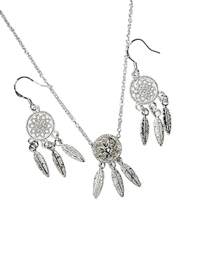 Aretes y collar Limerence By Claudia Herrera Atrapasueños de plata P 925